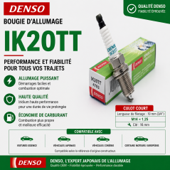 Bougie DENSO IK20TT – Double Iridium | Allumage voiture essence
