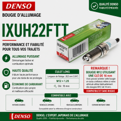Bougie d’allumage DENSO IXUH22FTT | Bougie iridium haute performance