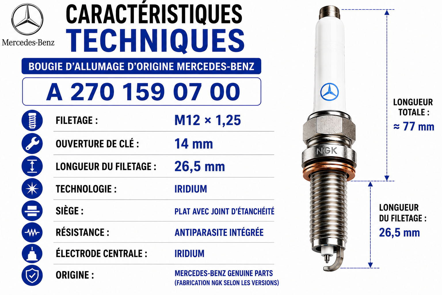 Mercedes-Benz  A270 159 07 00 - CARACTERISTIQUE